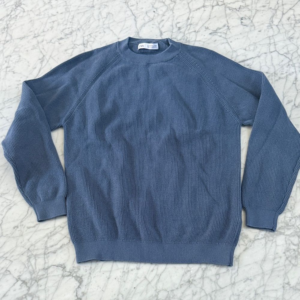 Zara Teen Boy Ribbed Sweater CrewNeck Sz 13/14 Y